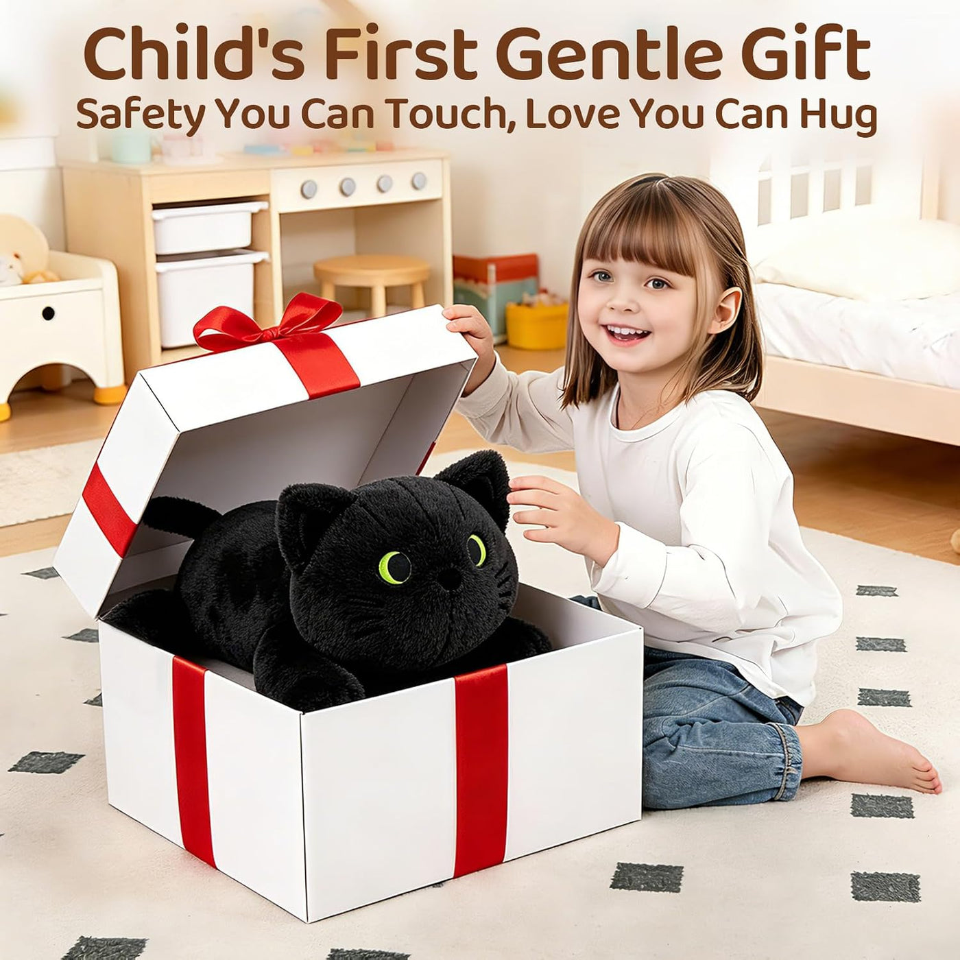 HAIJUNYA Animal de peluche con peso de gato de 22 pulgadas, 4 libra...