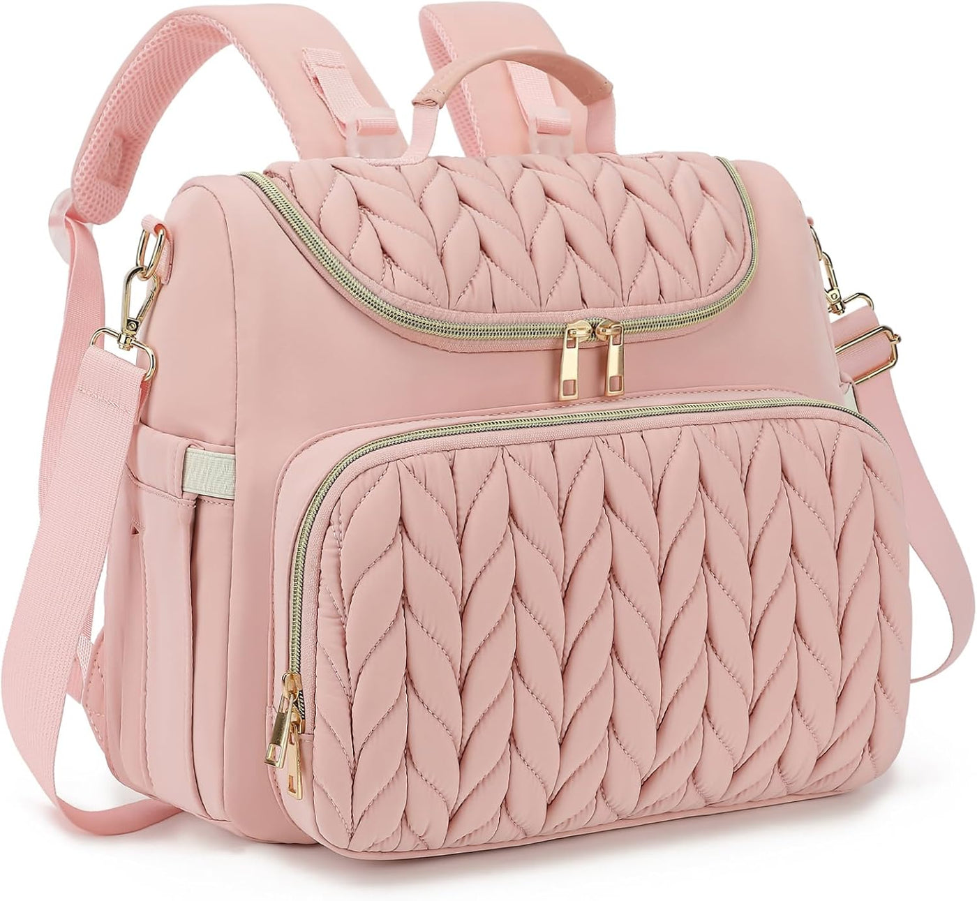 Bevkois Mochila pequeña para pañales acolchada, mini bolsa cruzada...