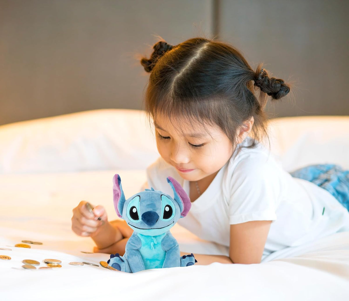 Jay Franco Disney Lilo & Stitch - Banco de monedas de felpa \u2...