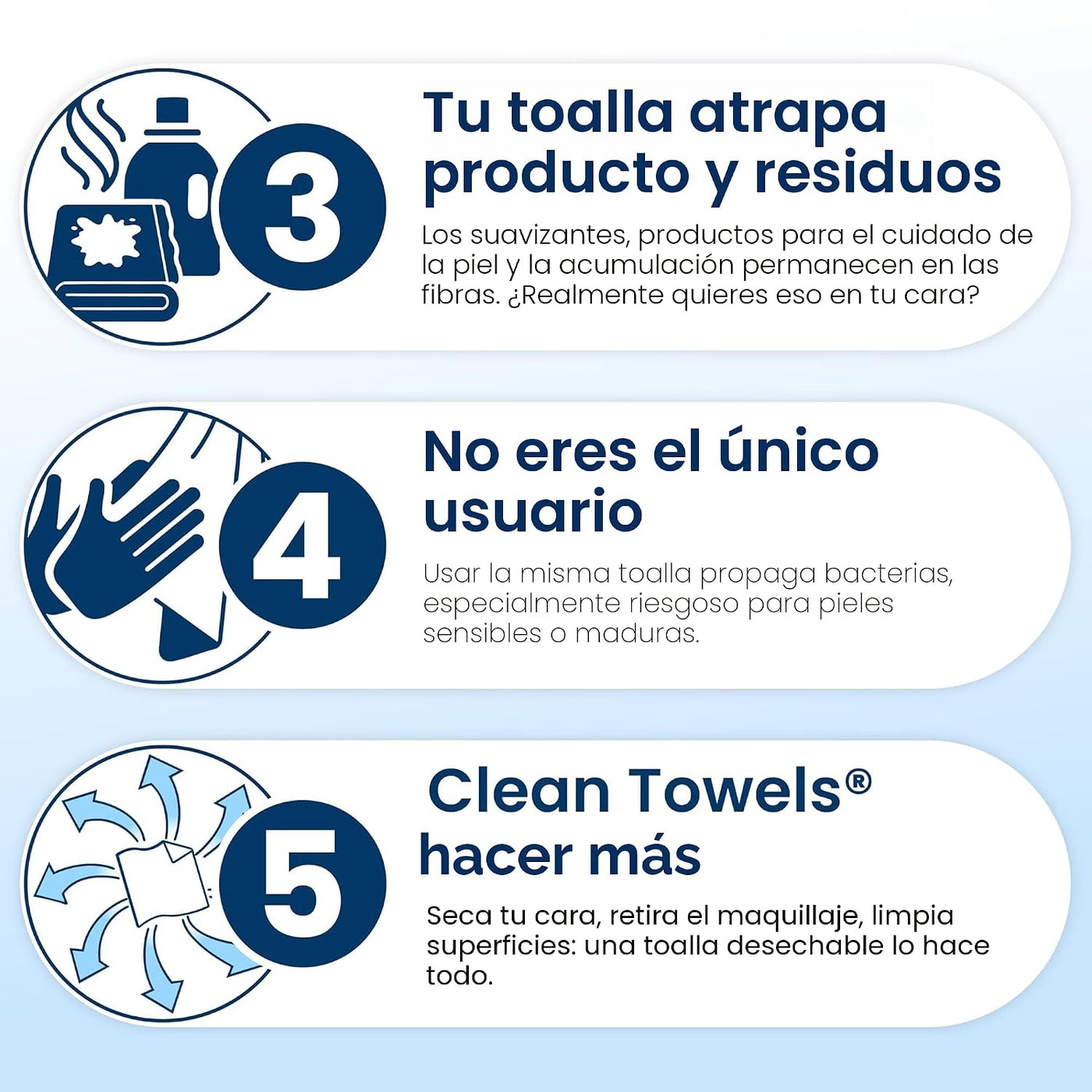 Clean Skin Club Toallas Faciales XL - Biológicas