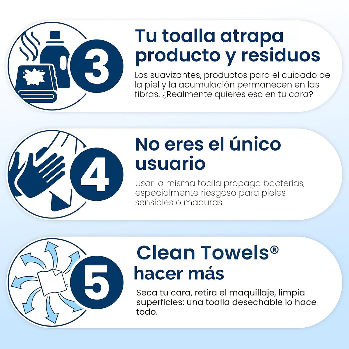 Clean Skin Club Toallas Faciales XL - Base Vegetal