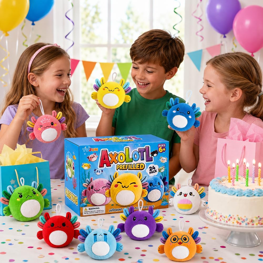 YUJUN 24 piezas de juguete de peluche para niños, juguete de ajolot...