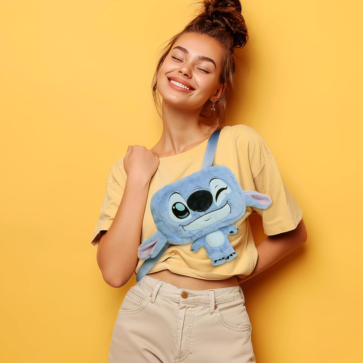 Stitch 9.5" Festie Bestie - Bolso cruzado de felpa