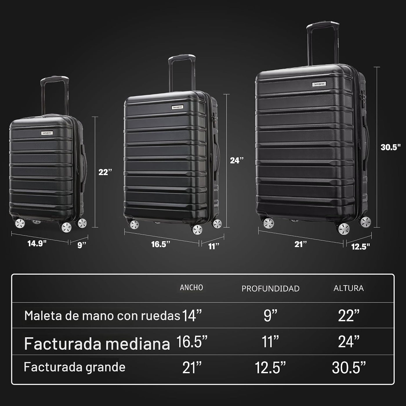 Samsonite Omni 2 - Equipaje rígido extensible con ruedas giratorias...
