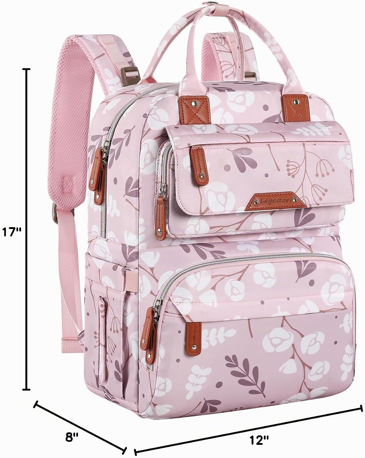 Mochila para pañales para bebé niña, bolsa de pañales impermeable m...