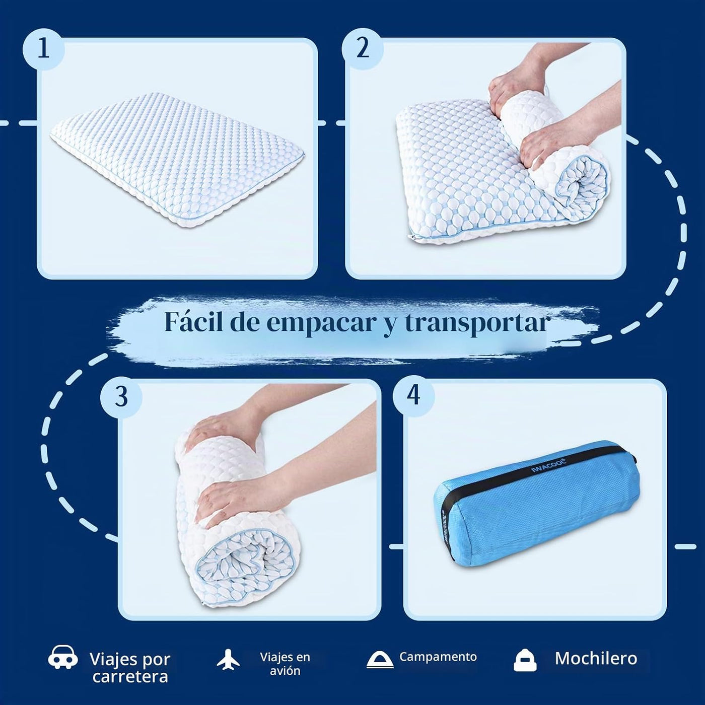 Iwacool Almohada para Dormir Boca Abajo para Personas que Duermen B...