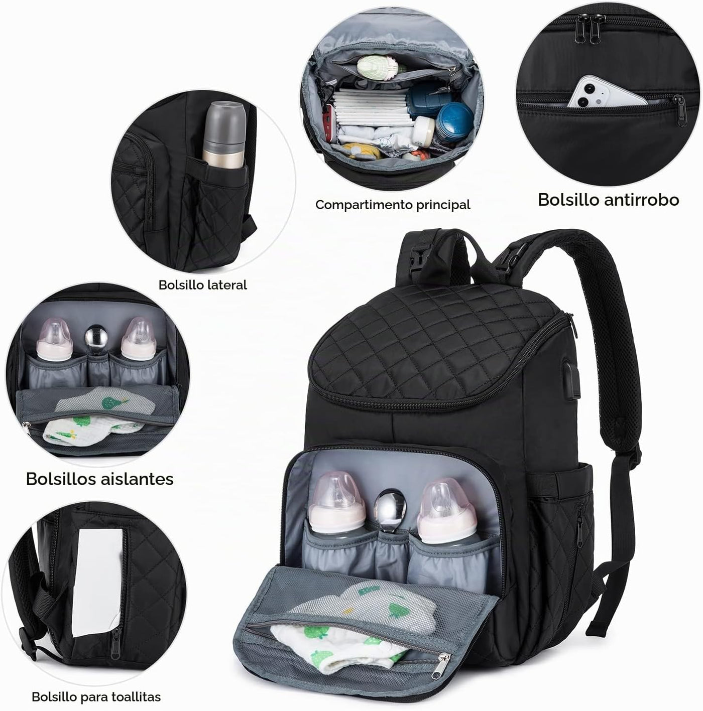 LOVEVOOK Mochila para Pañales de Gran Capacidad con Cambiador Portá...