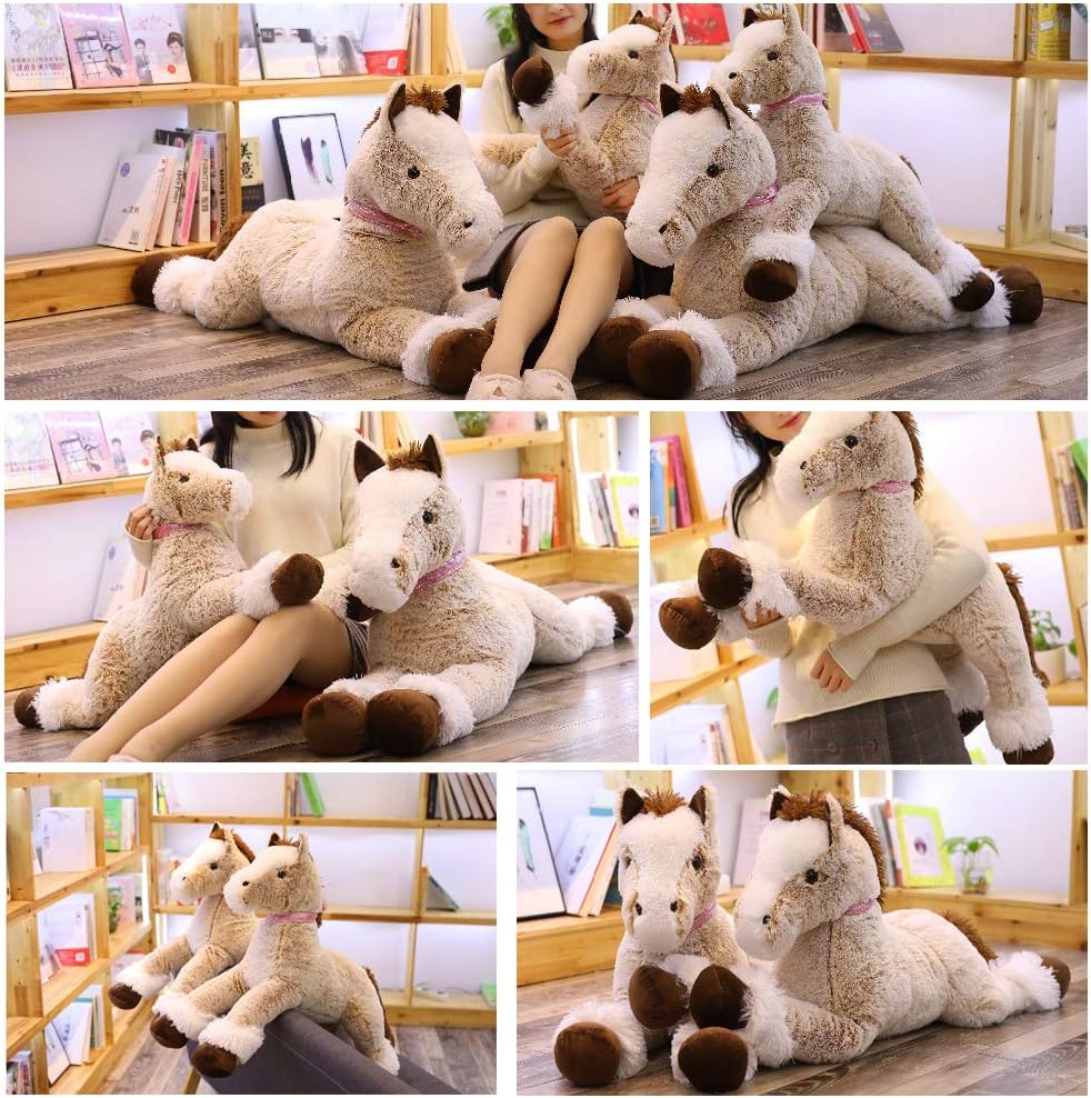 sofipal Juguete de peluche de caballo grande, muñeco de peluche gig...