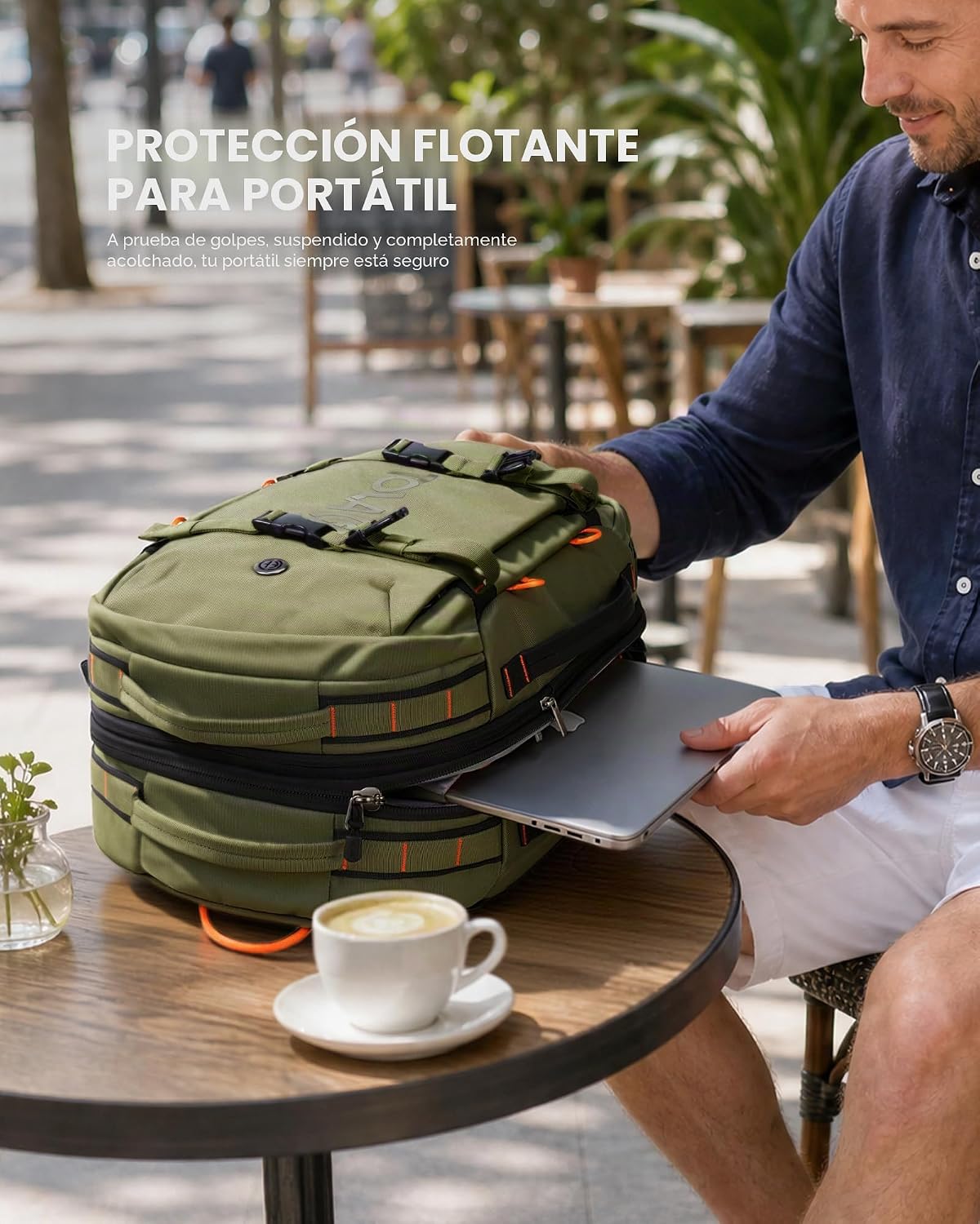 Tolaccea Mochila de viaje 40-50L, 16" portátil de mano para via...