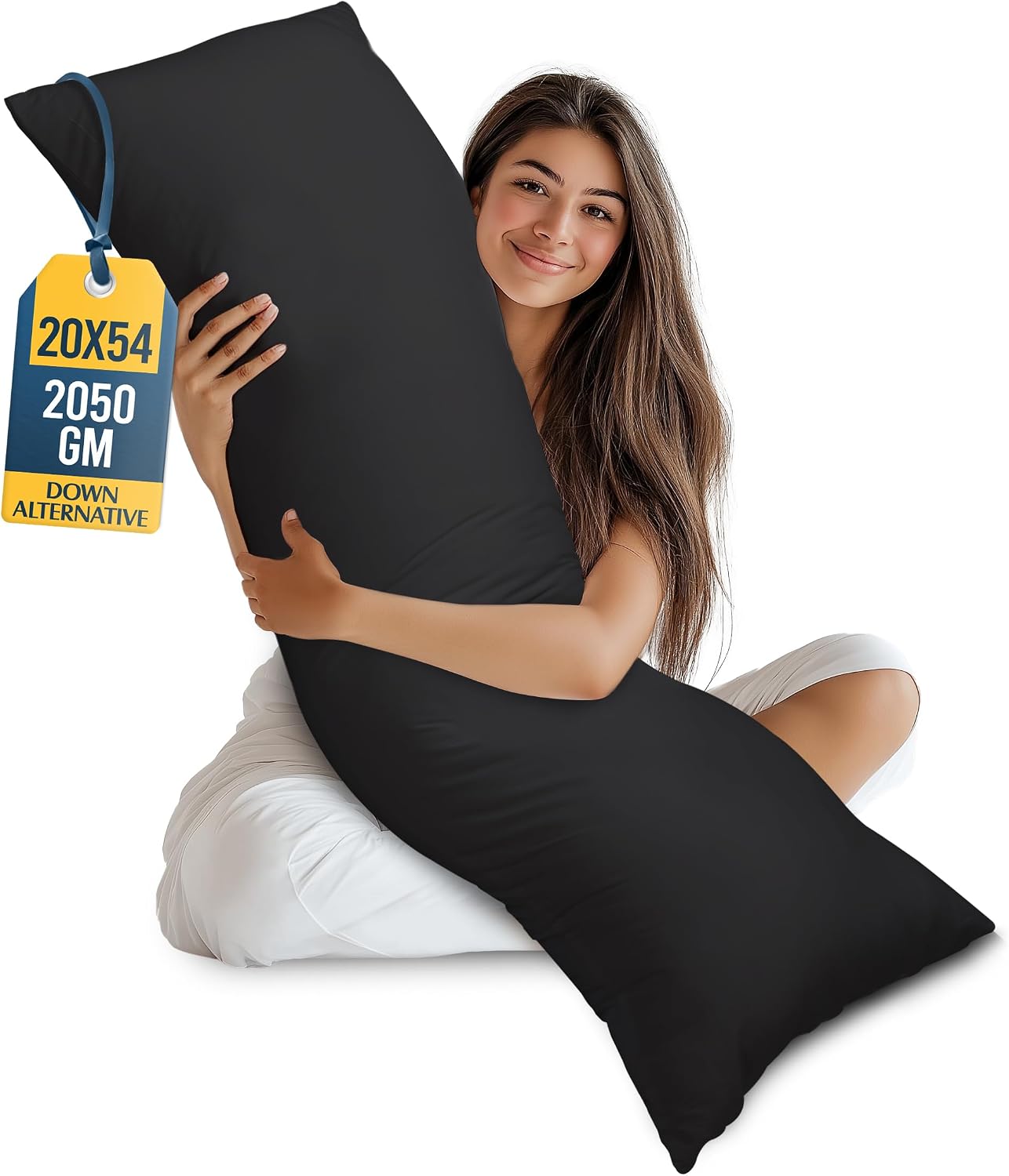Utopia Bedding Almohada de cuerpo completo para adultos (negro, 20...