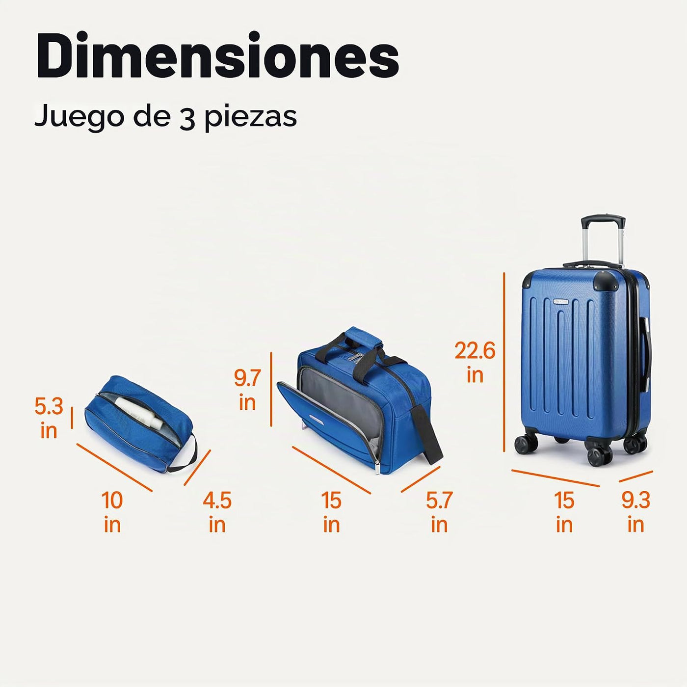 Amazon Basics Juego de equipaje de mano rígido giratorio de entrada...