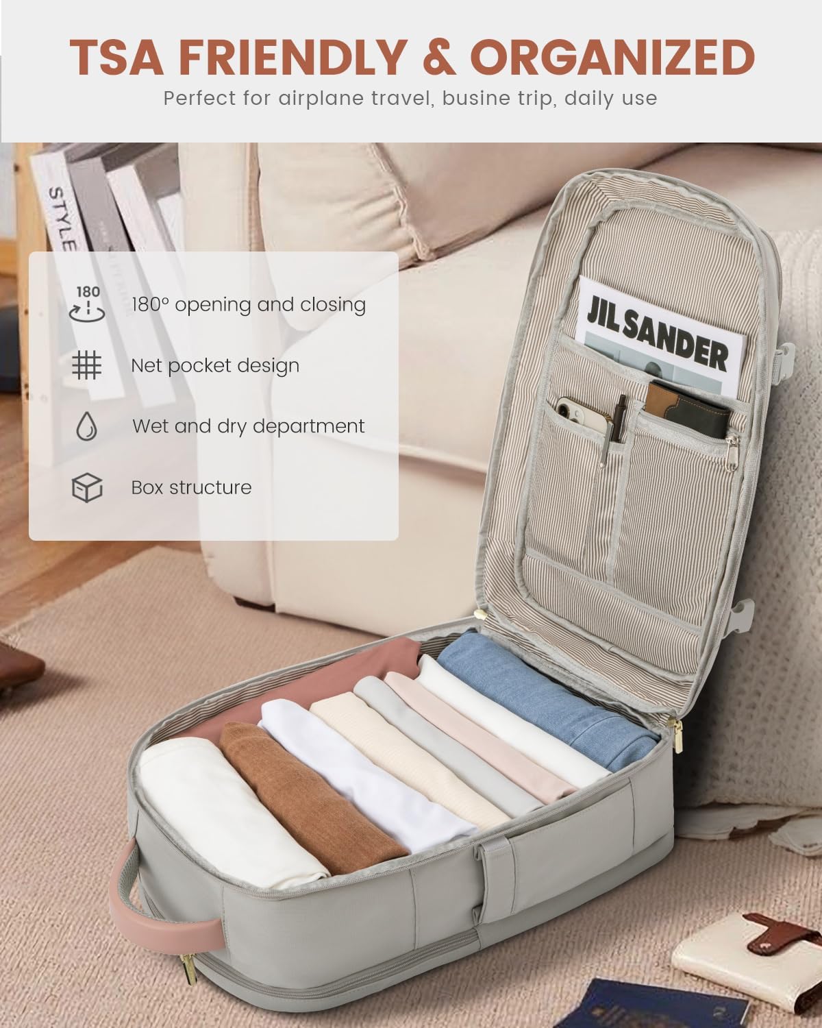 LOVEVOOK - Mochila de viaje para mujer, mochila de transporte de 40...