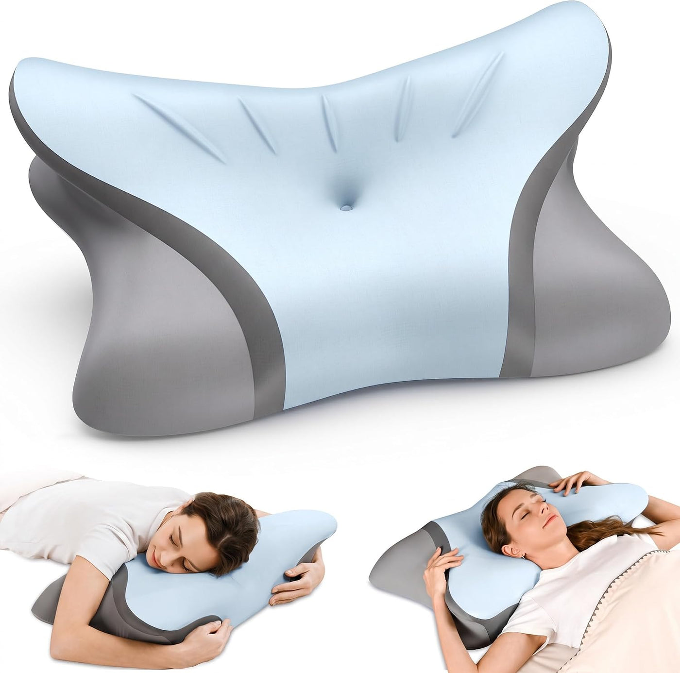 Almohada cervical para el cuello para aliviar el dolor, contorno er...