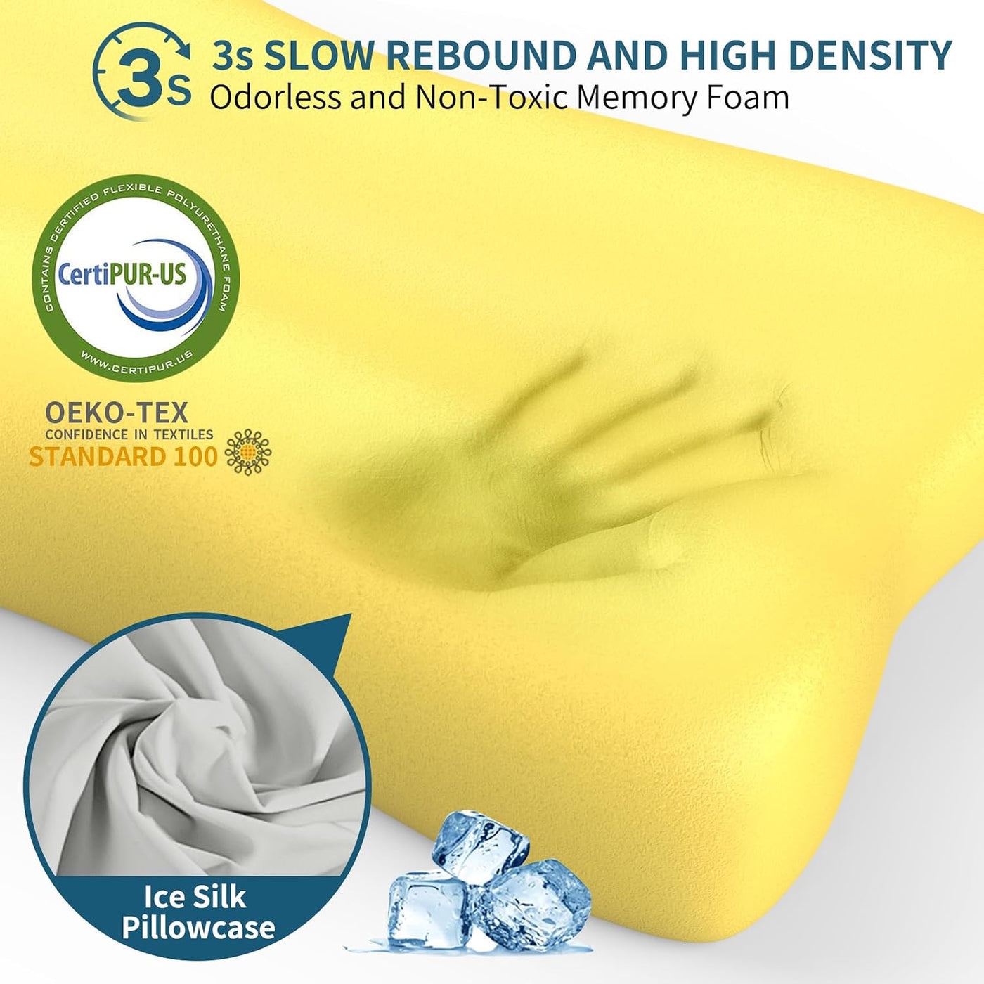 Almohada cervical de contorno de espuma viscoelástica para aliviar...