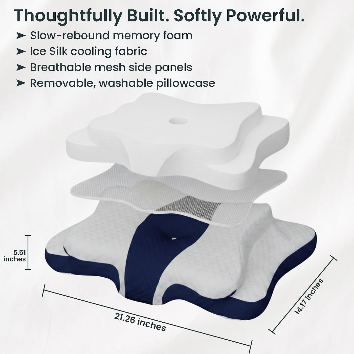 piluxx Almohada cervical ergonómica para dormir \u2013 Almohada cer...