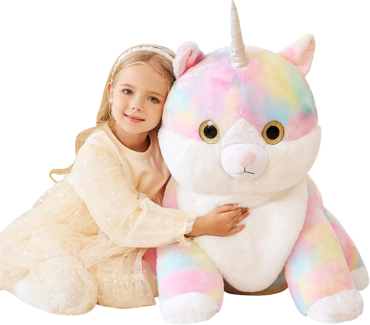 EARTHSOUND Juguete de Peluche de Animal Relleno Caticornio Gato Uni...