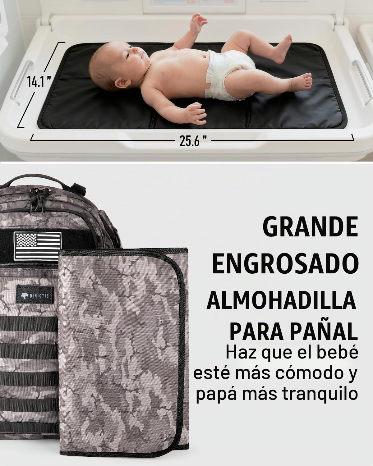 Bolsa de pañales para papá, mochila para pañales para hombres con c...