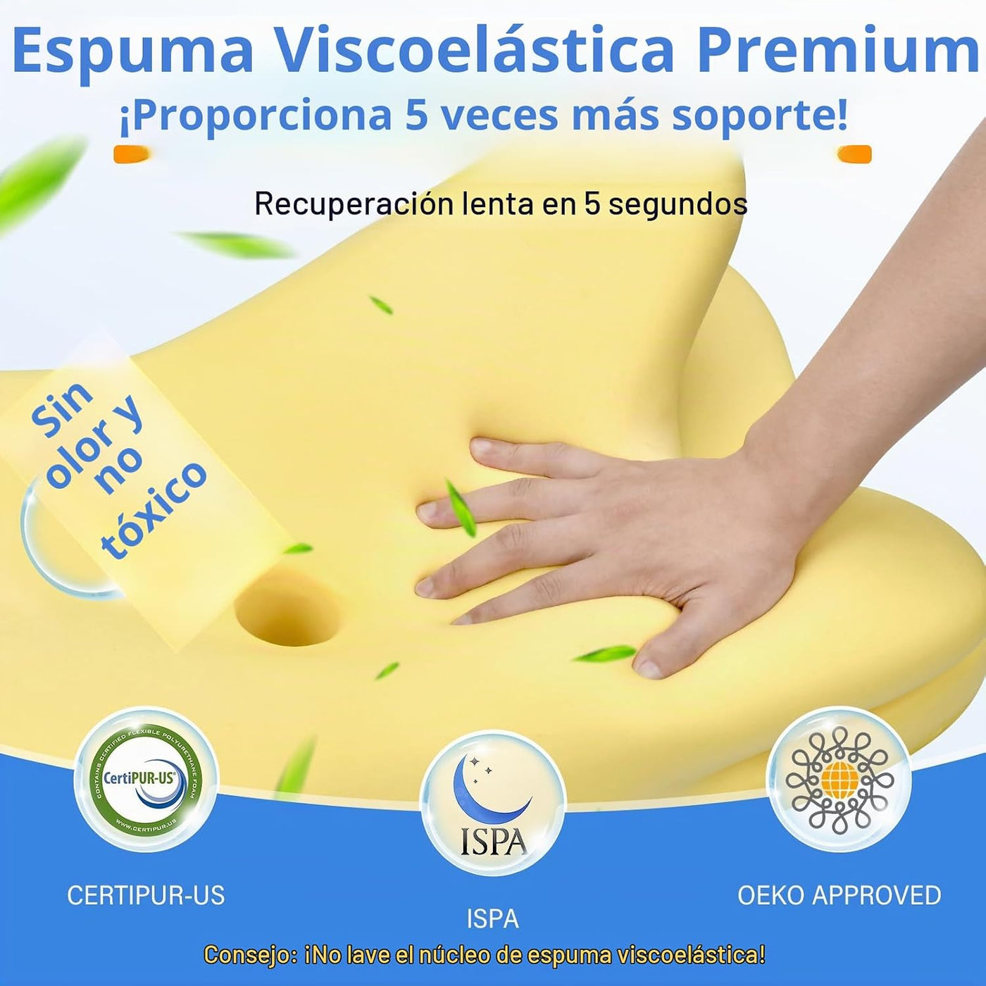 Ehomfory Almohada cervical para el cuello, almohada ergonómica ajus...