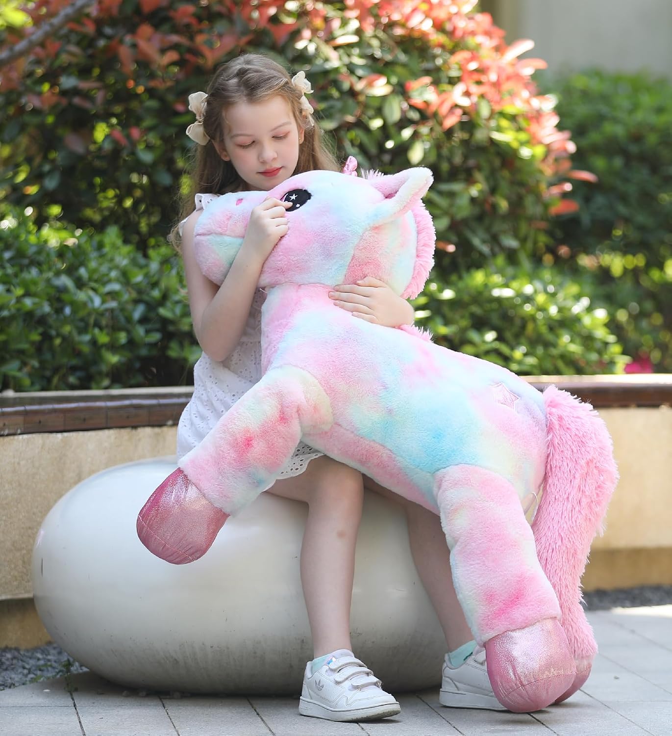 Tezituor Peluche de unicornio gigante de 43 pulgadas, juguetes de u...