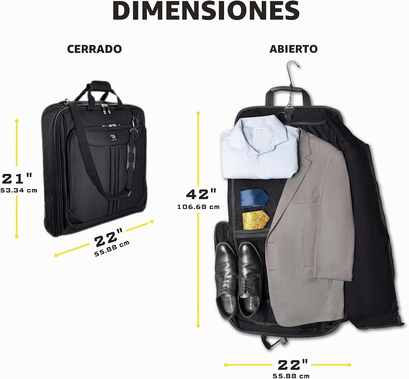 Zegur 40 pulgadas 3 bolsas de ropa para llevar el traje cuando viaj...
