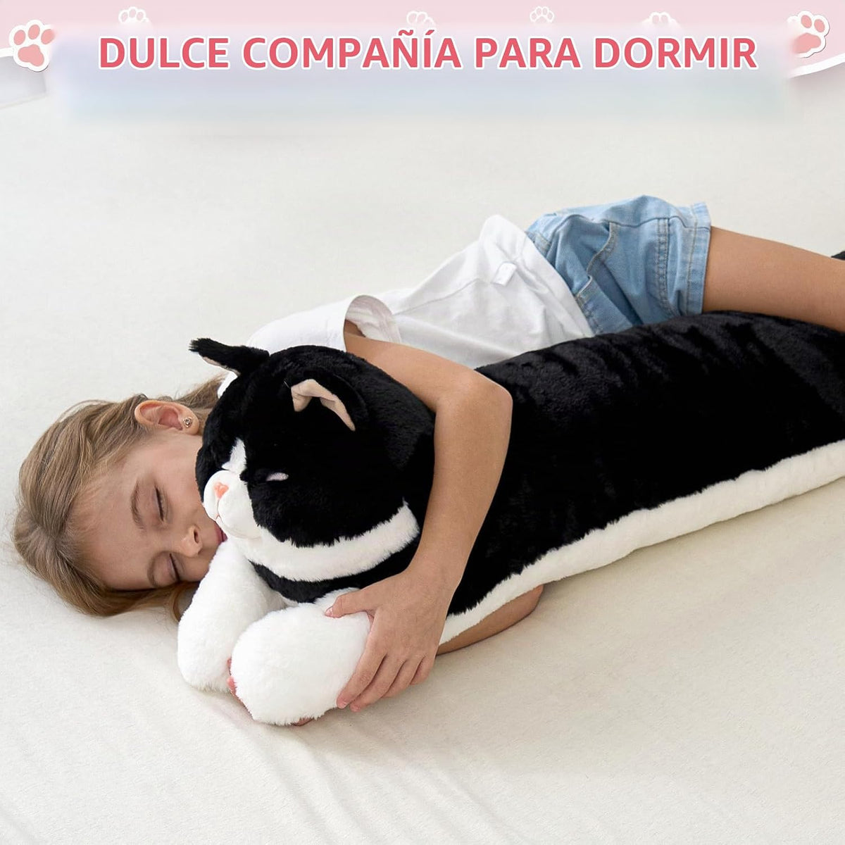 Almohada de peluche de gato gigante de 48 pulgadas, lindo juguete d...