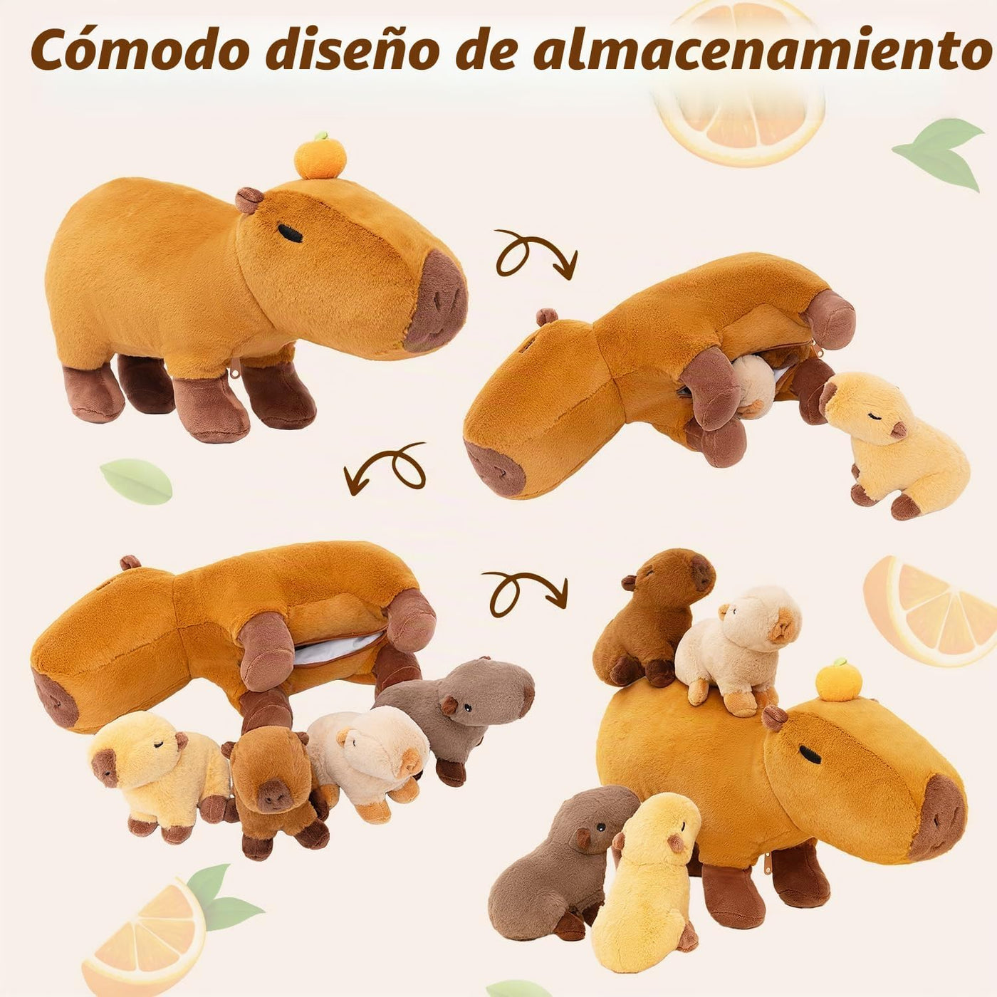 OUOZZZ - Juguete de peluche Capybara, 5 en 1, animal de peluche gra...