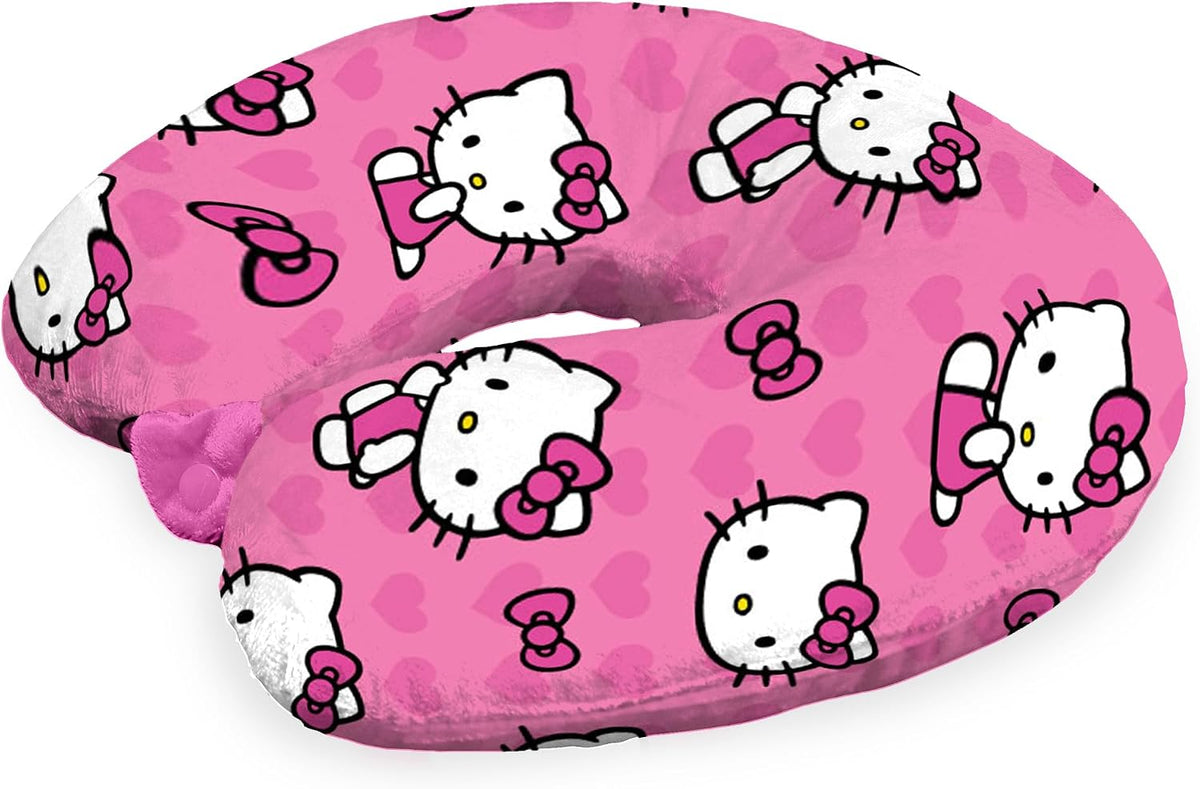 Northwest Hello Kitty I Love Almohada de cuello de viaje rosa, cojí...
