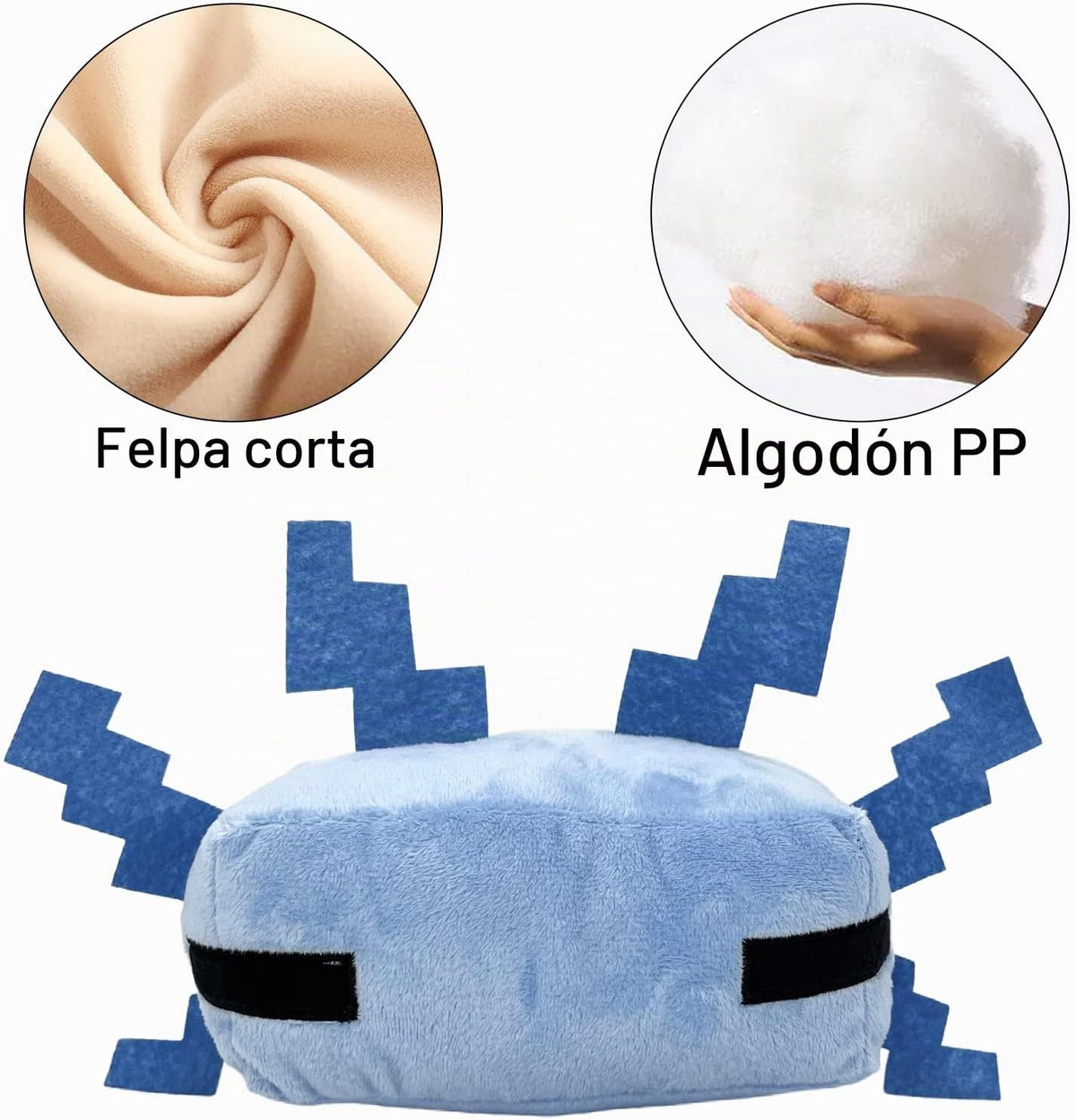 XSLWAN Peluche de Ajolote Azul Juguete de Peluche Suave Cojín Decor...