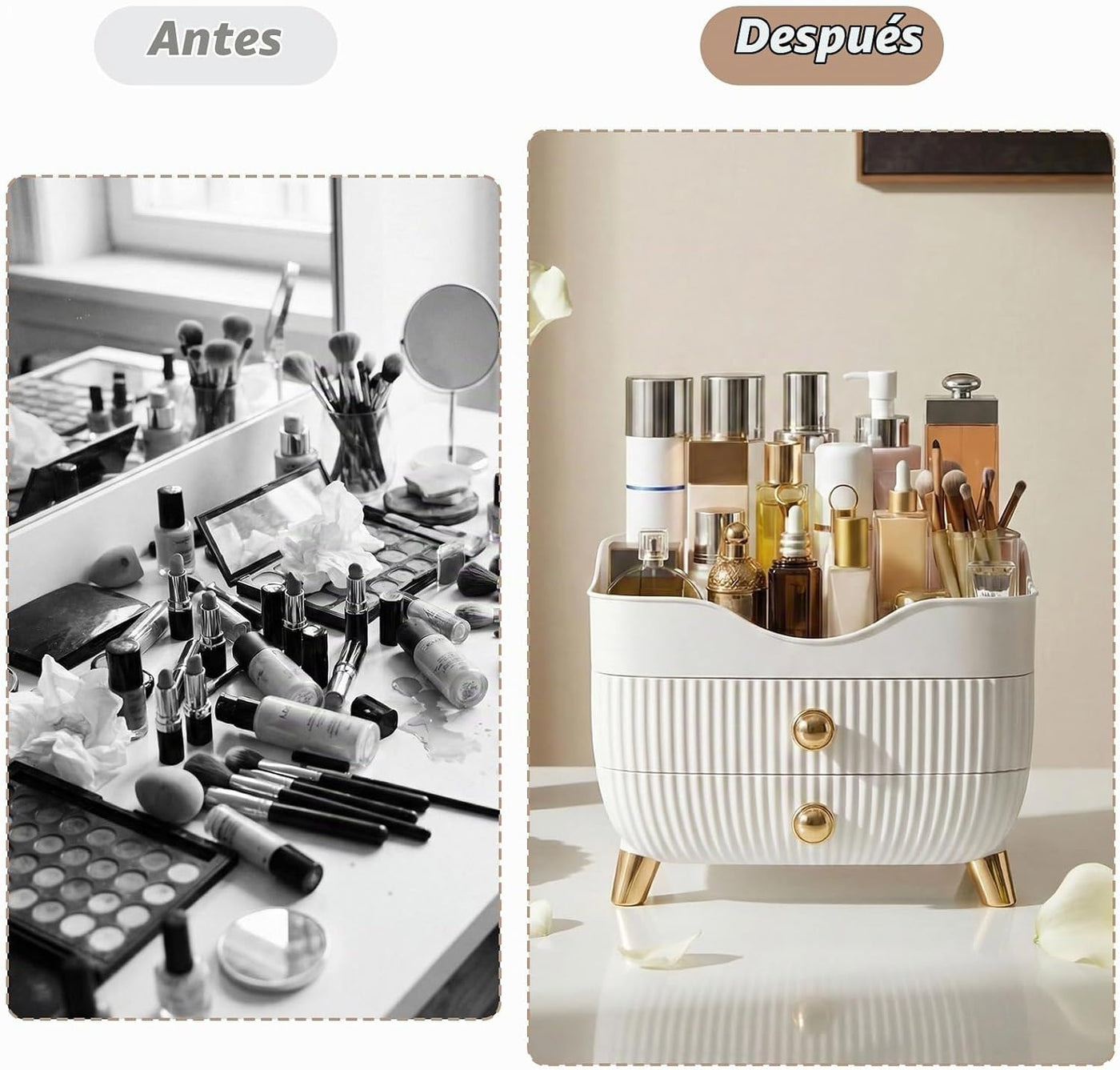 Organizador de maquillaje para encimera, organizador de cuidado de...