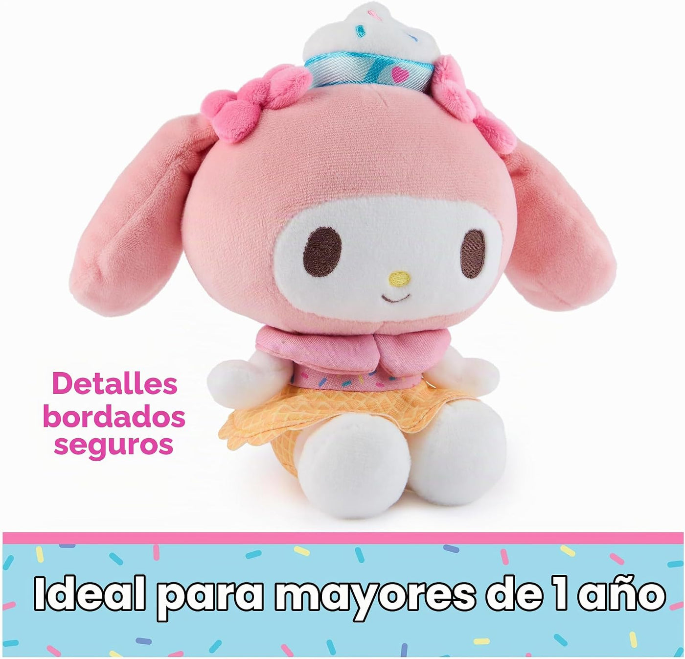 GUND Sanrio My Melody Ice Cream - Juguete de peluche de 6 pulgadas...