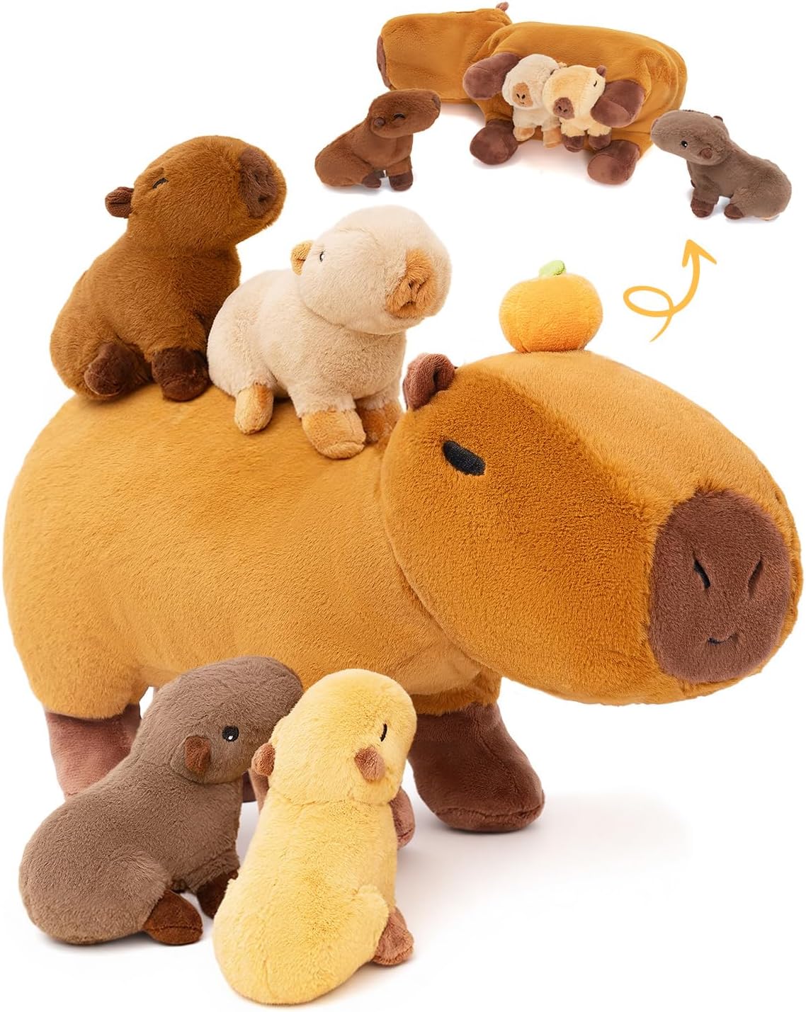 OUOZZZ - Juguete de peluche Capybara, 5 en 1, animal de peluche gra...