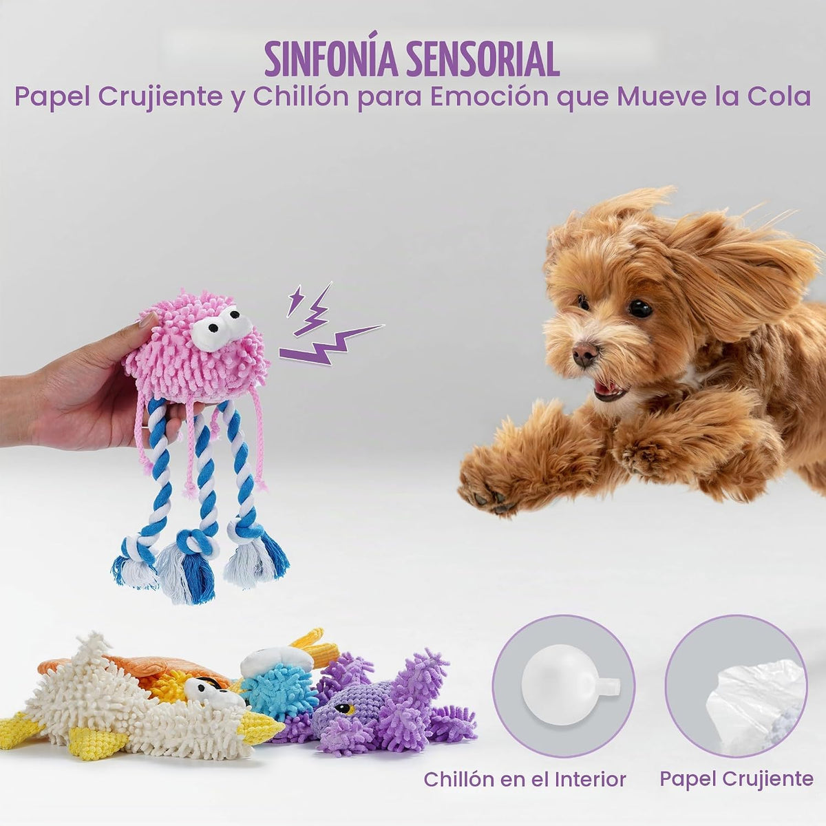 Nocciola - Juguetes de peluche chirriantes para perros, lindos jugu...