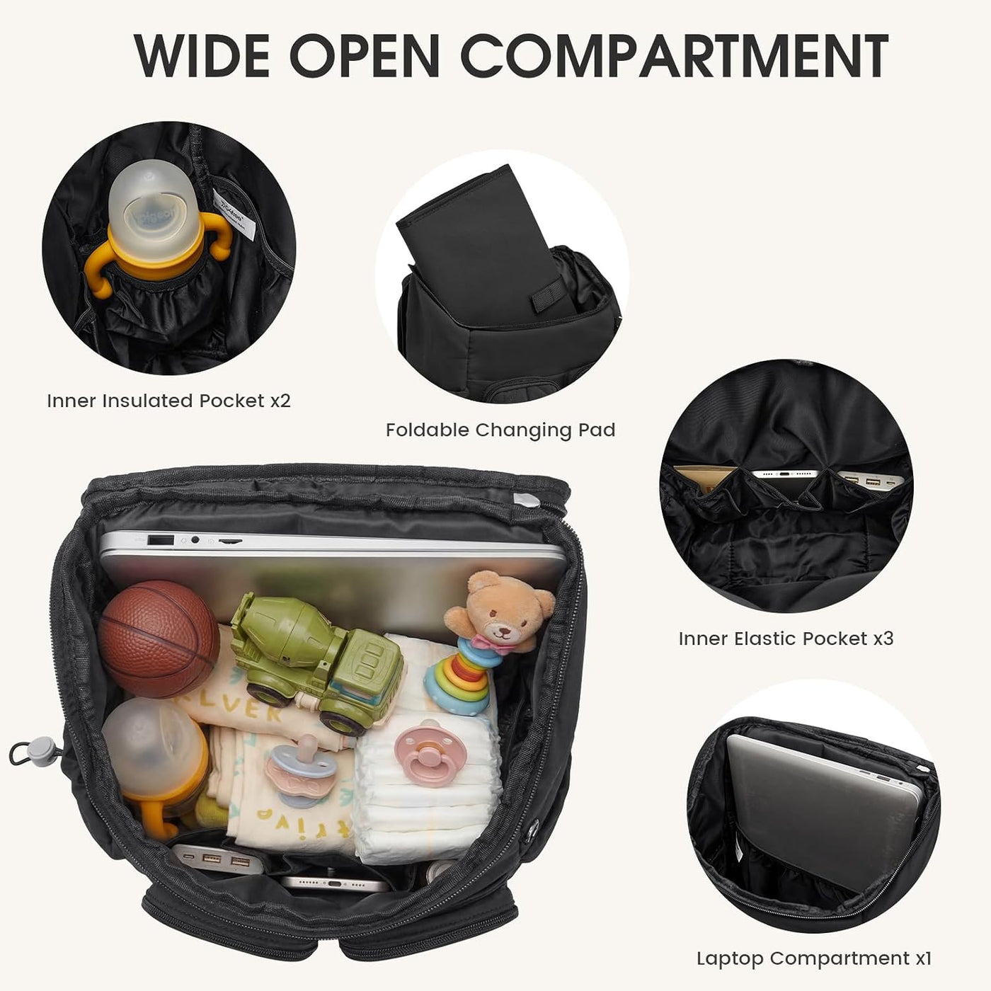 G4Free Mochila para pañales para mamás papás y mamás, bolsa de viaj...