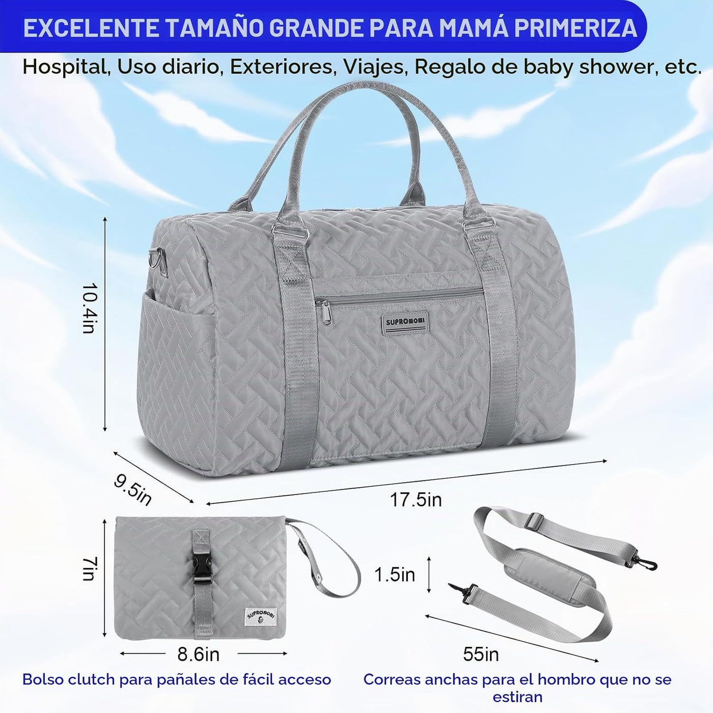 SUPROMOMI Bolsa de pañales: bolso de mamá, bolsa de bebé para niño...