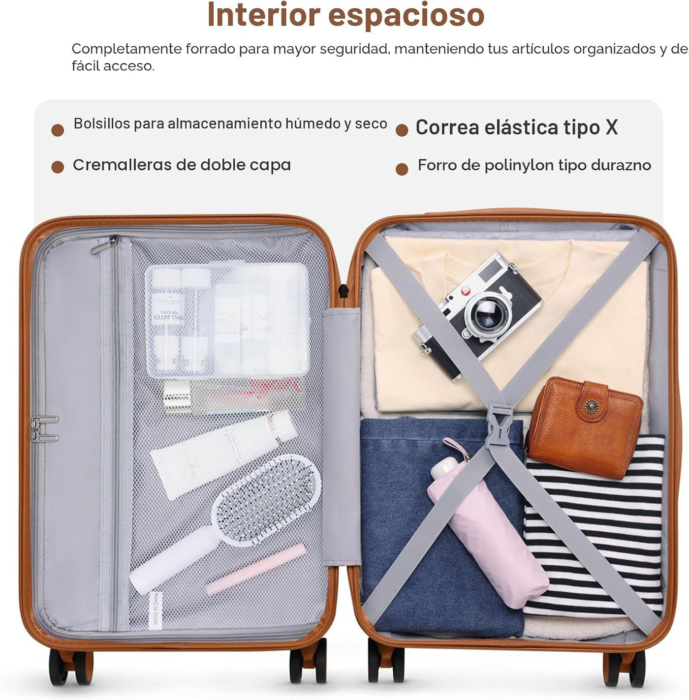 UKEIN Juego de equipaje con mochila, equipaje de mano rígido aproba...