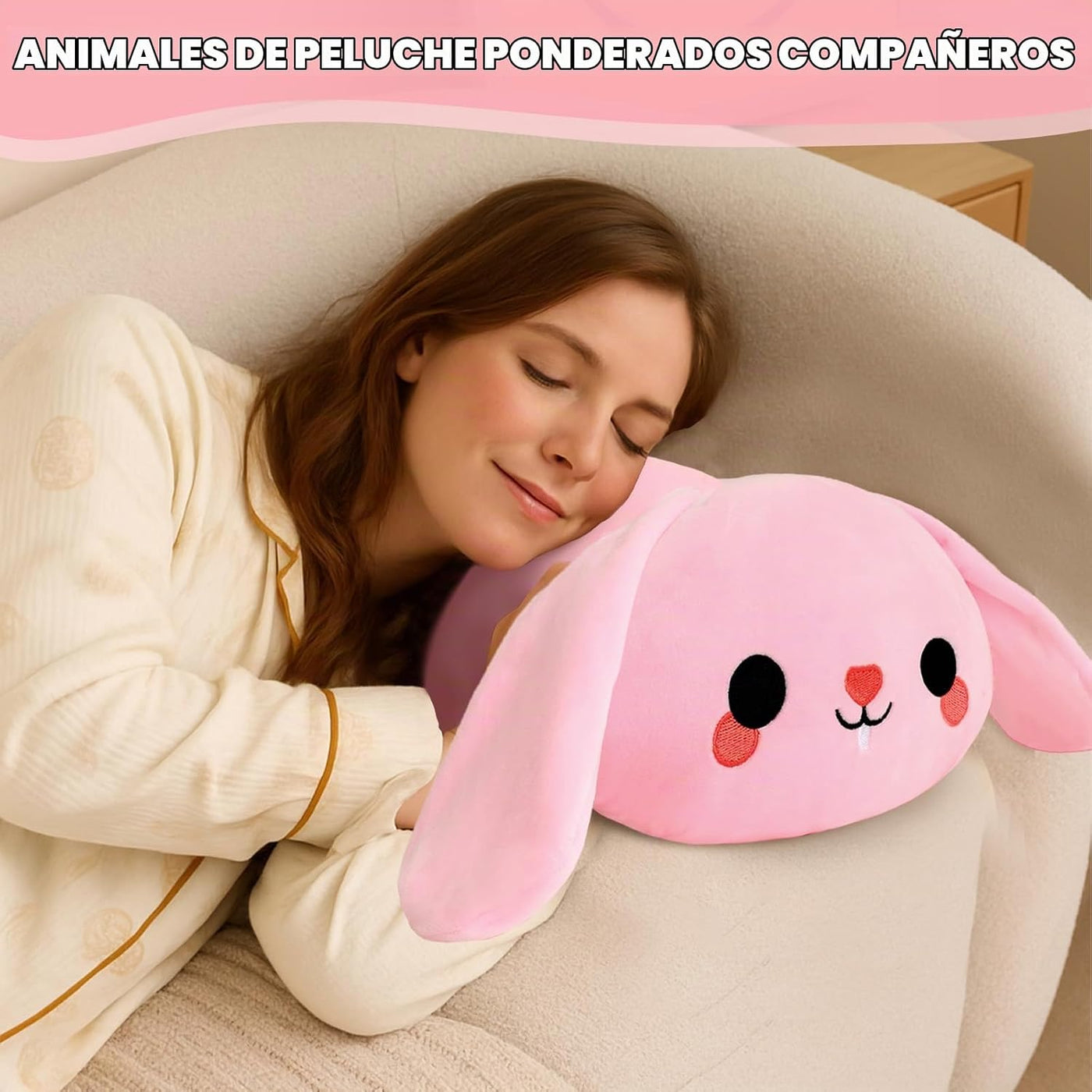 TOYSYM Animales de Peluche con Peso, Conejo de Peluche de 3.74 libr...