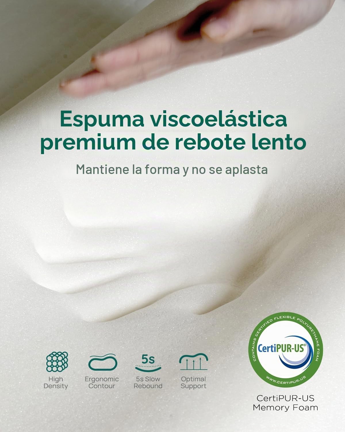 Almohada de espuma viscoelástica ergonómica Releep - Almohada ortop...