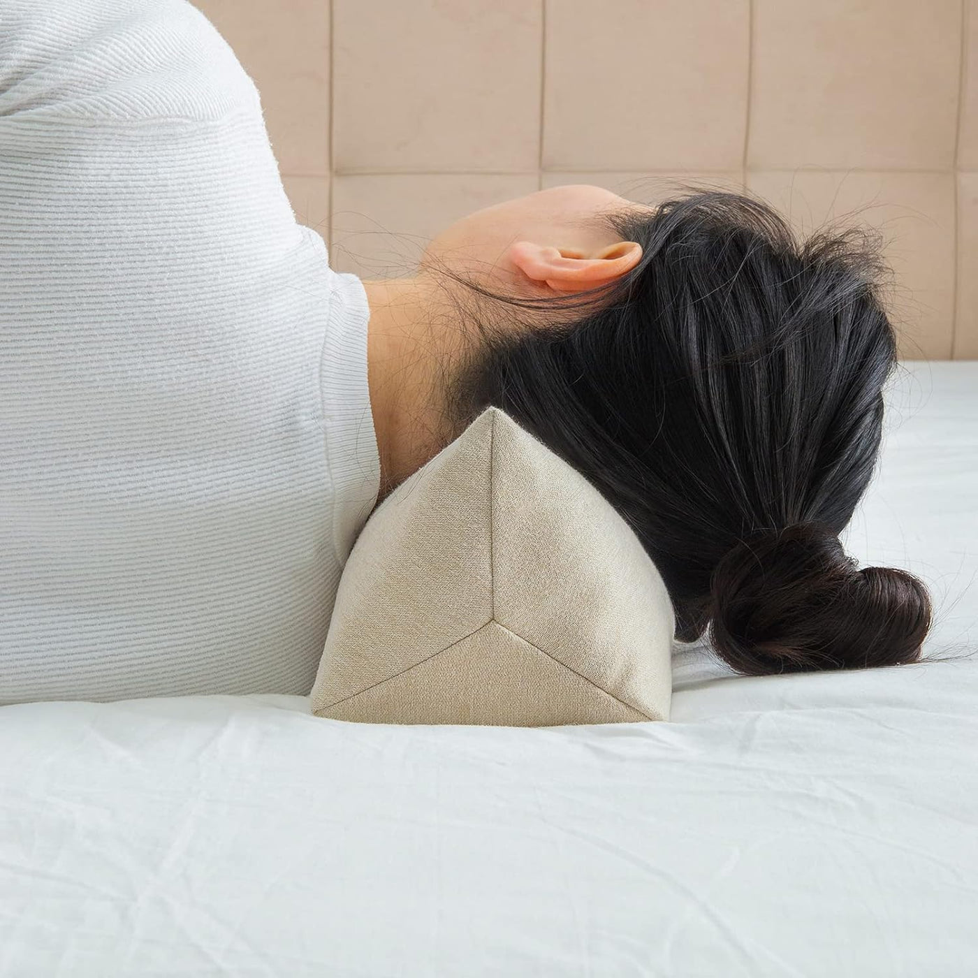 Almohada de apoyo para el cuello de trigo sarraceno, almohada cilín...