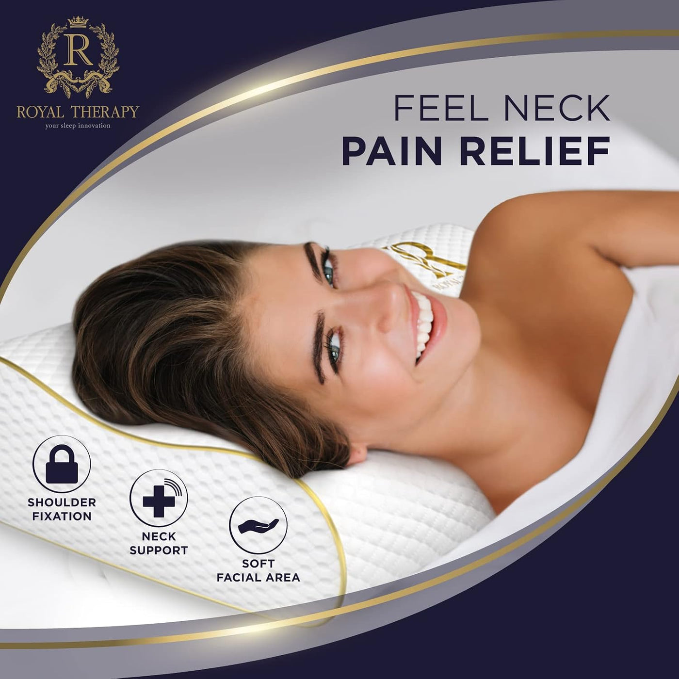 Almohada de espuma viscoelástica Royal Therapy Queen, Pharmonis USA...