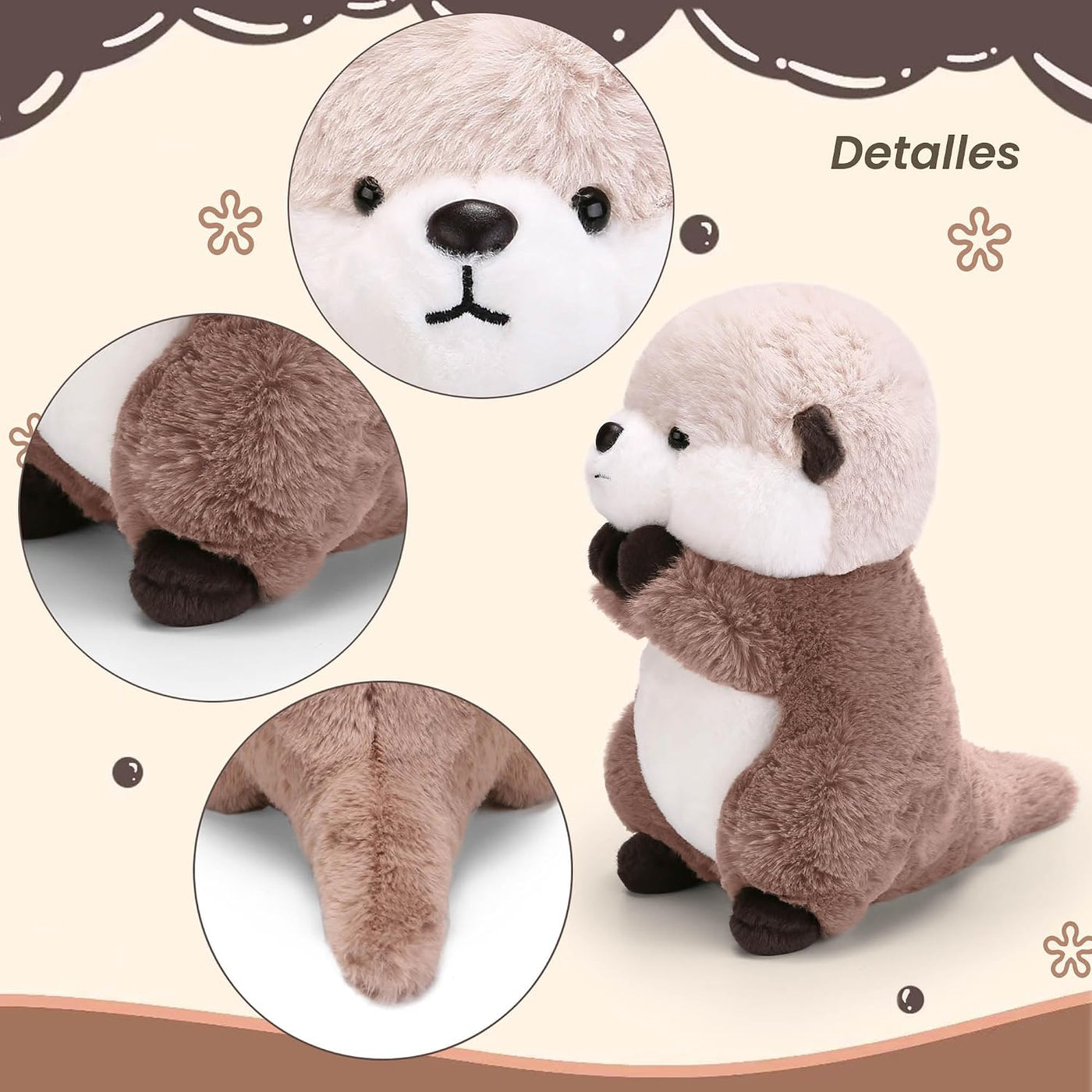 Riuhot Lindo Juguete de Peluche Suave de Nutria Juguete de Peluche...