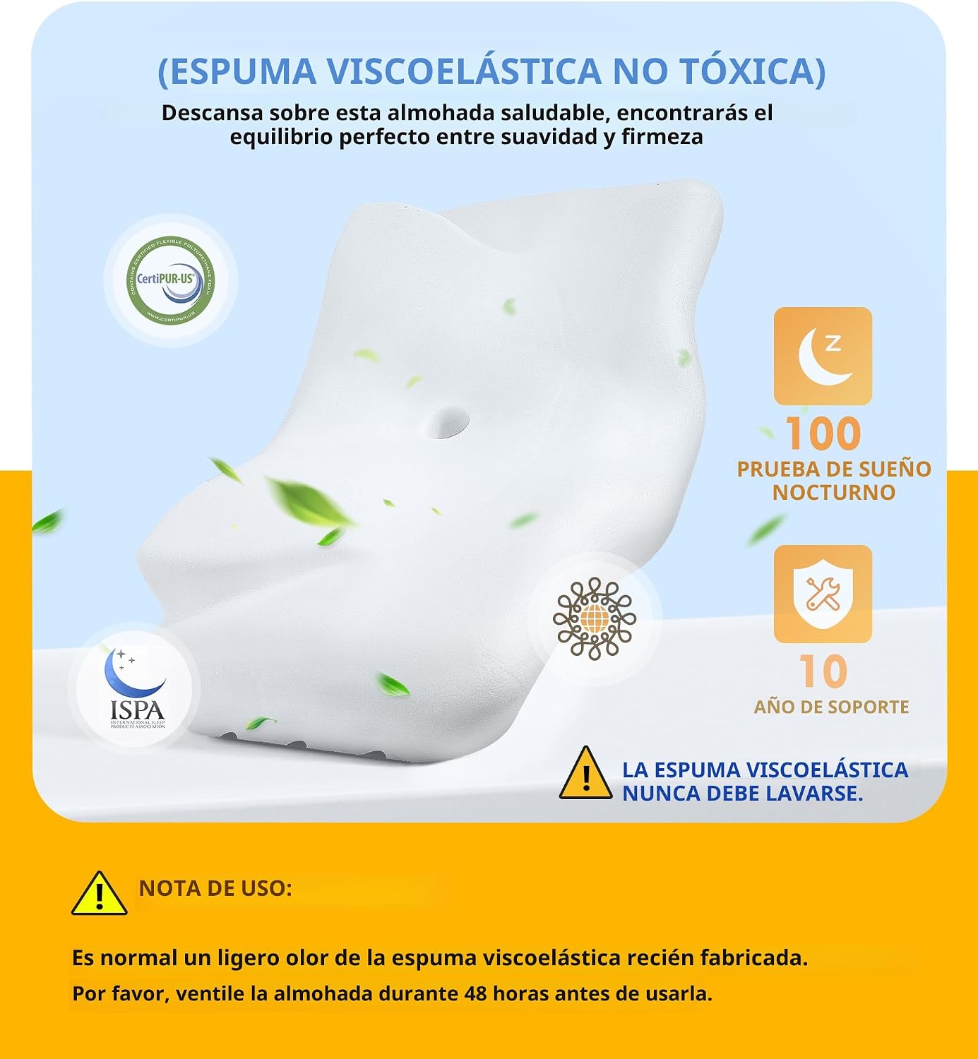 Osteo Almohada cervical para aliviar el dolor de cuello, diseño hue...