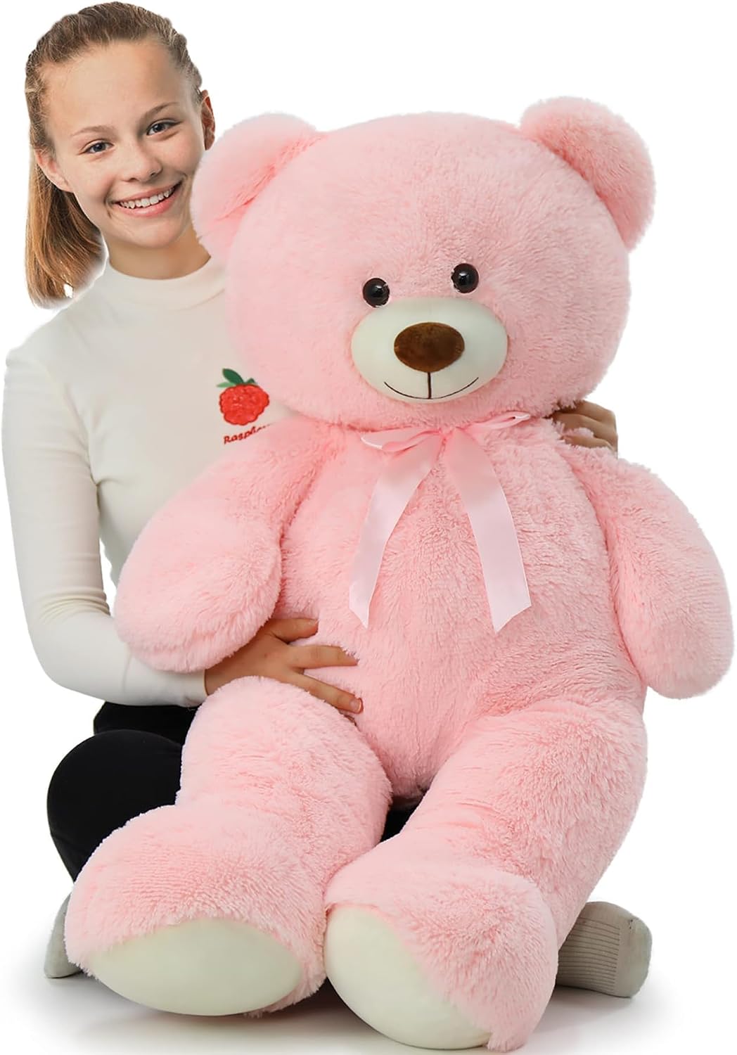 Tezituor Oso de peluche rosa, oso de peluche grande de 40 pulgadas,...