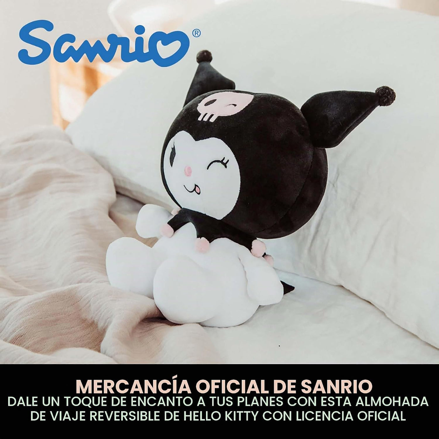 Surreal Entertainment Sanrio Kuromi - Almohada reversible para el c...