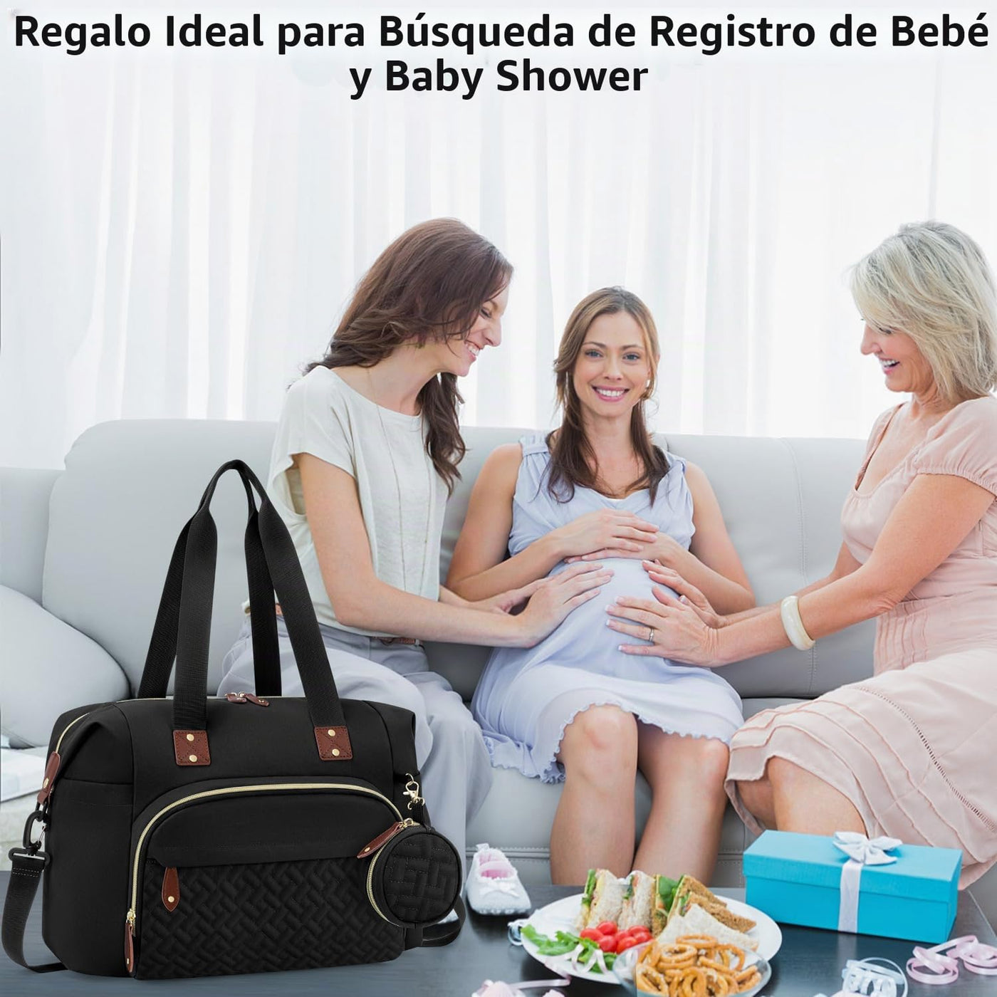 Tenot Bolsa de pañales para bebé, bolsa de viaje para pañales con f...