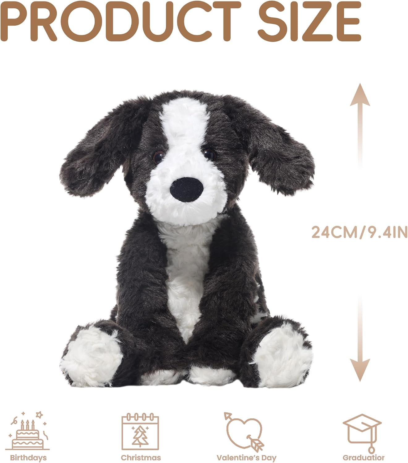 Niceween Animales de peluche Border Collie - Juguete de peluche de...