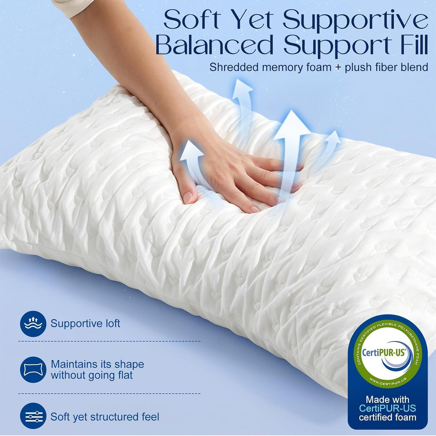 Almohadas para dormir de lado para comodidad de cuello y hombros, d...