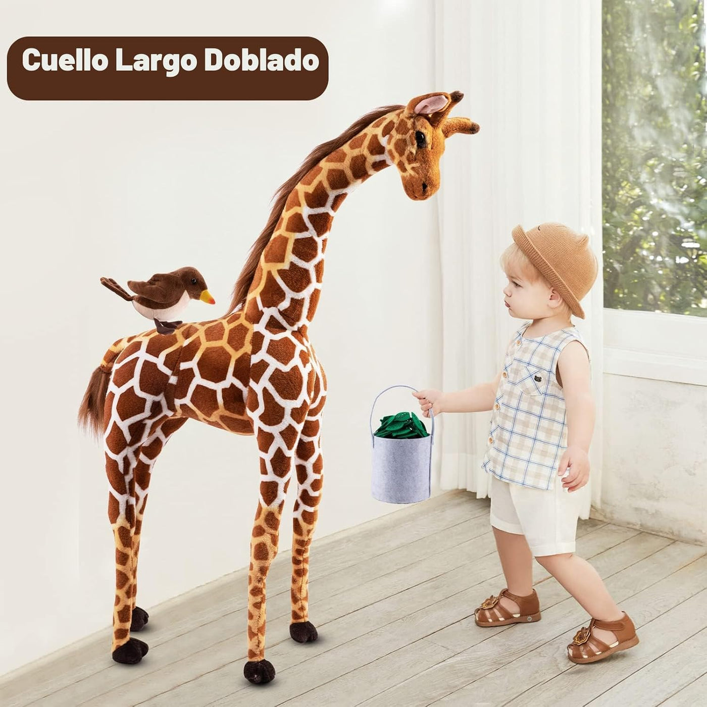 BRINJOY Juego de Jirafa de Peluche Gigante, Juguete de Peluche de J...