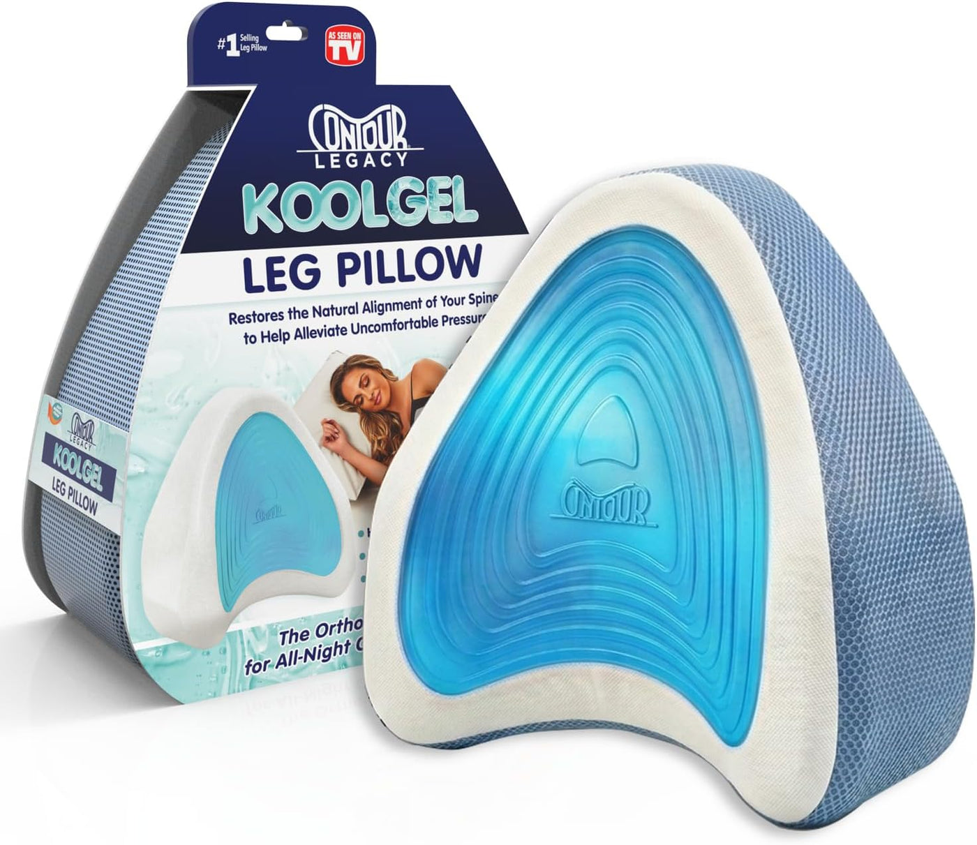 Contour Legacy Cool Almohada de apoyo de espuma para piernas y rodi...