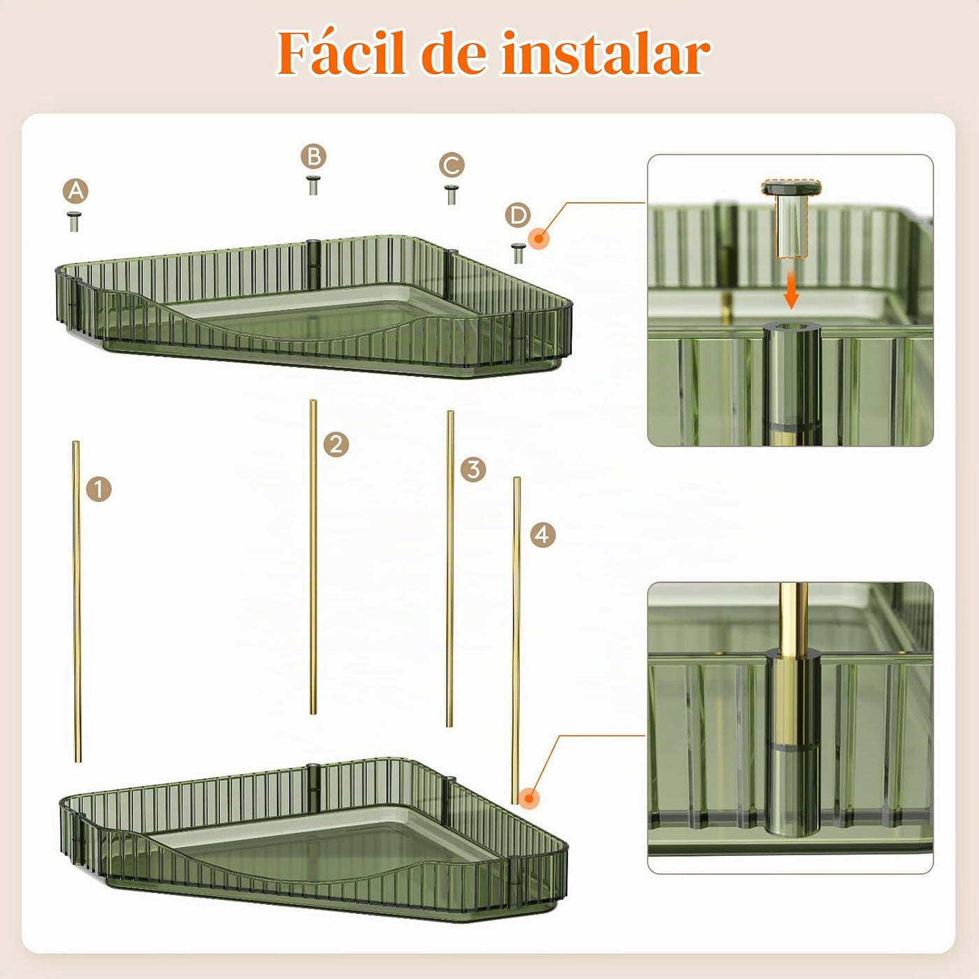 Lifewit Organizador de Esquina de 2 Niveles para Encimera de Baño,...