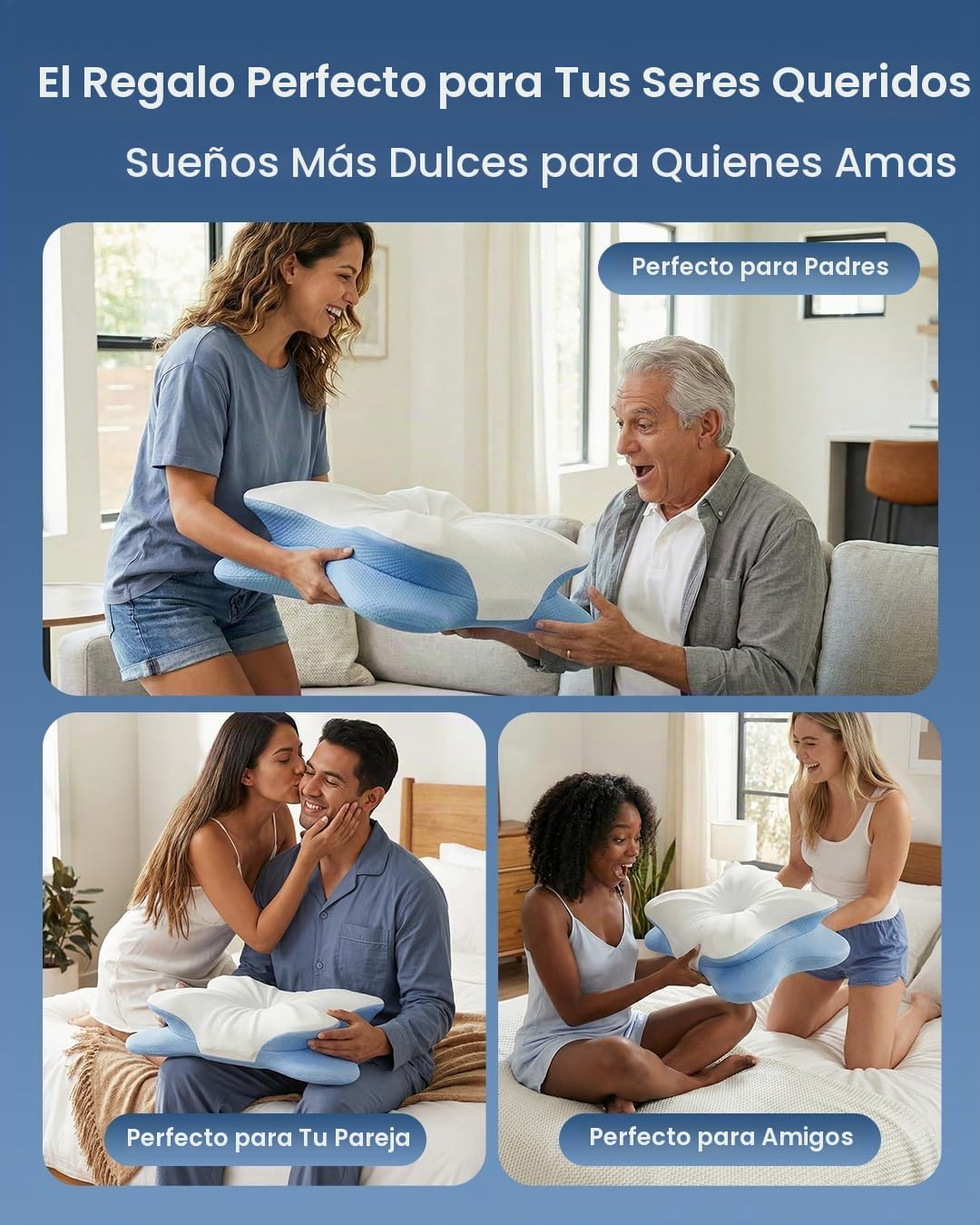 Almohada cervical para aliviar el dolor de cuello, almohada de cont...